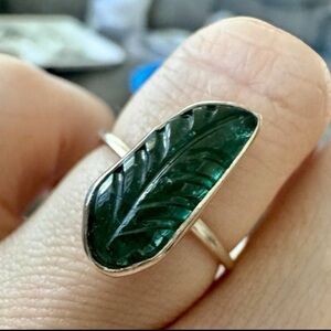 Custom made carved genuine indicoligr tourmaline ring size 5.5